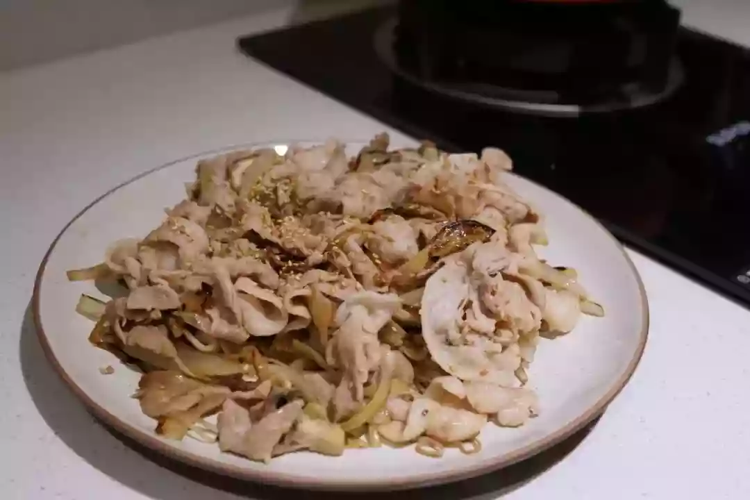 Pork Belly with Enoki Mushrooms